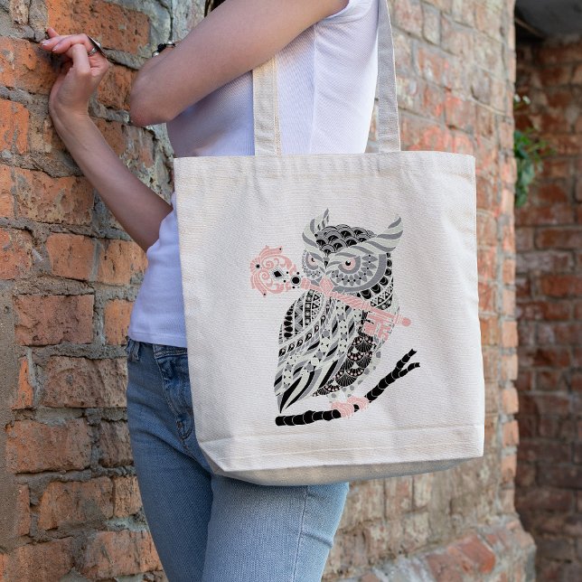 Rose Great Horned Owl Tote Bag (Creator Uploaded)