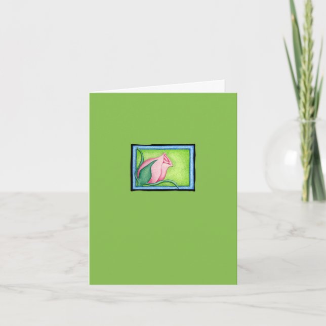 Rose green Note Card (Front)