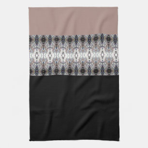 Rose grey blue and black modern accented tea towel