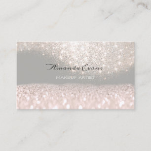 Rose Grey Glitter Makeup Artist Event Planner Appointment Card