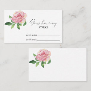 Rose - guess how many corks bridal game enclosure card