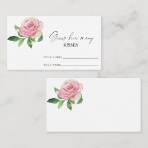 Rose - guess how many kisses bridal game enclosure card