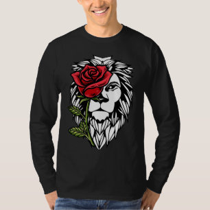 Rose Half Lion Face Aesthetic Retro Nostalgia ART T-Shirt