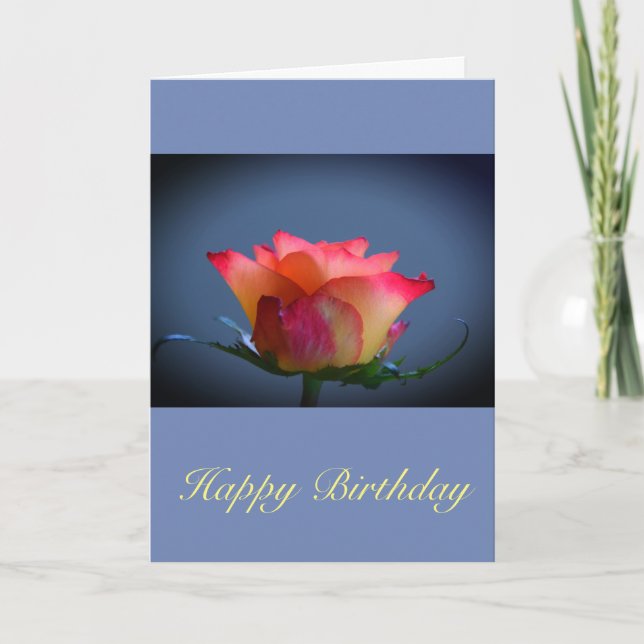 Rose Happy Birthday Personalizable Card (Front)