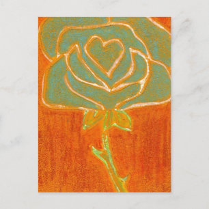 "Rose Heart #4" Floral Postcard