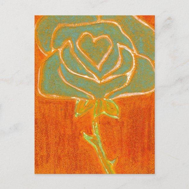 "Rose Heart #4" Floral Postcard (Front)
