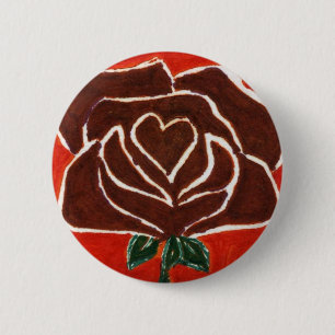 "Rose Heart #7" Floral Button