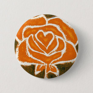 "Rose Heart #8" Floral Button