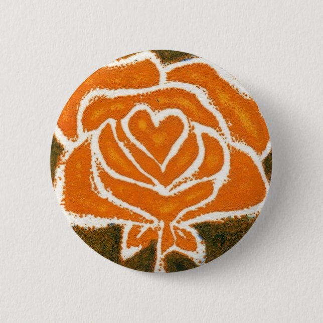 "Rose Heart #8" Floral Button (Front)