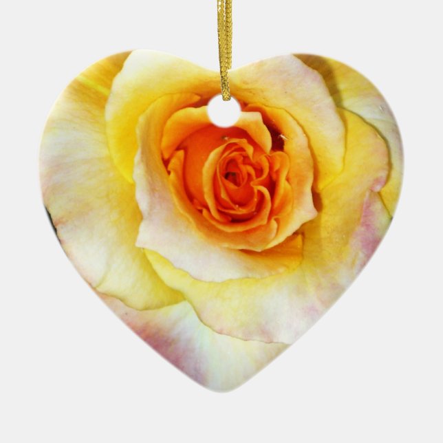 Rose Heart Ceramic Tree Decoration (Front)