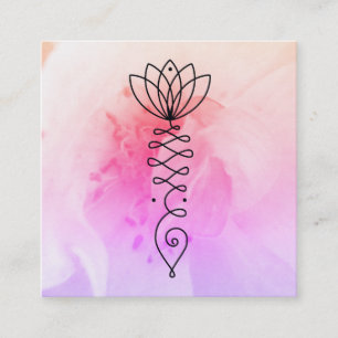 *~* Rose Heart Lotus Nirvana Yoga Massage Reiki Square Business Card