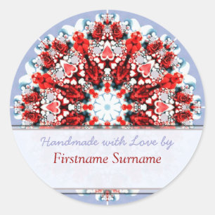 Rose Heart Mandala Label / Sticker