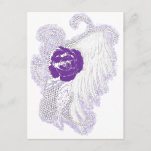 Rose Heart Purple Postcard