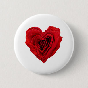 Rose Heart Shape - Button