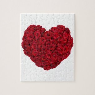 Rose heart shape jigsaw puzzle