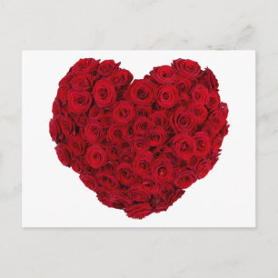 Rose heart shape postcard