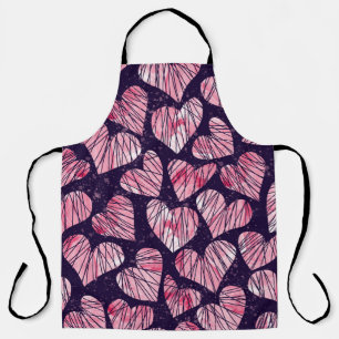 Rose heart: watercolor seamless pattern. apron