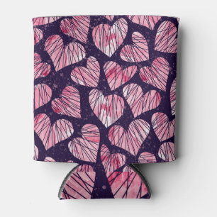 Rose heart: watercolor seamless pattern. can cooler