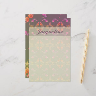 Rose Hearts and Plum Stationery