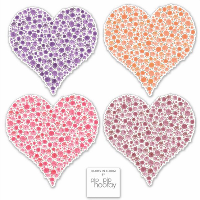 Rose Hearts in Full Bloom Vinyl Car Waterproof (Front)