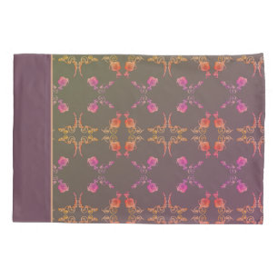 Rose Hearts on Plum Moss Pillowcase