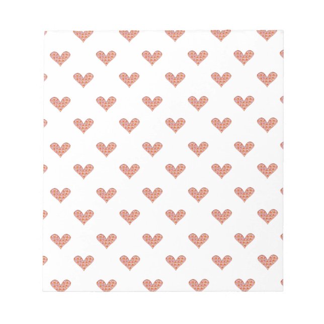 Rose Hearts Pattern Notepad (Front)