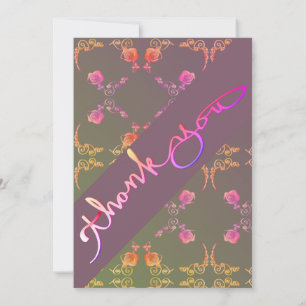 Rose Hearts Stationery Thank You Card
