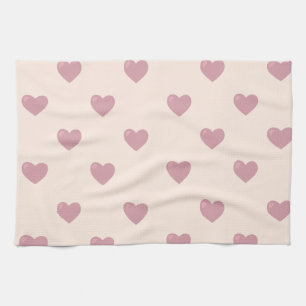 Rose Hearts Tea Towel