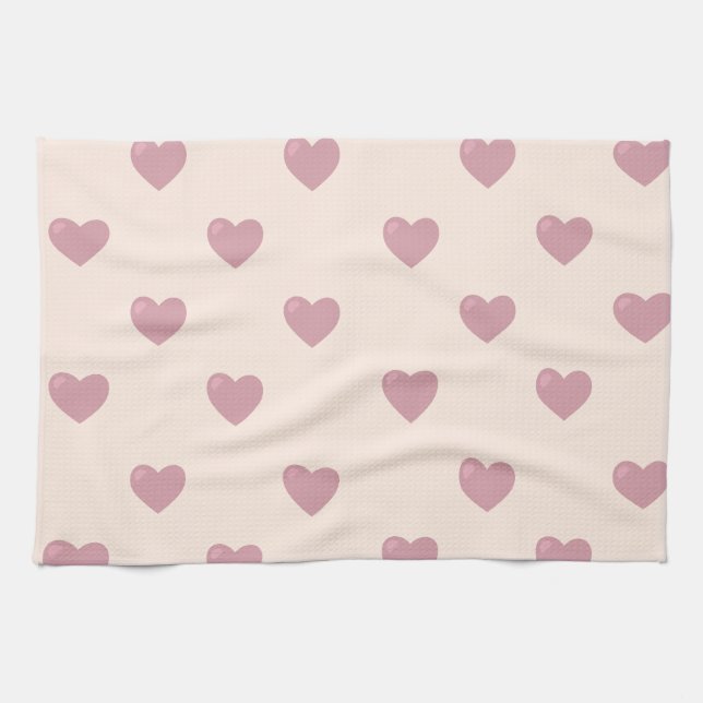 Rose Hearts Tea Towel (Horizontal)