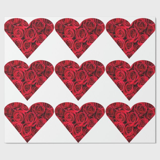 Rose Hearts Wrapping Paper (Flat)