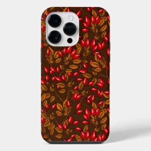 Rose hips, brown and red iPhone 14 pro max case