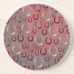 rose,horseshoe, silver, pattern gray, luck, patter coaster