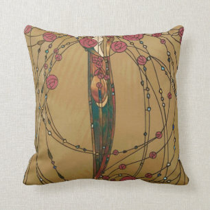 Rose House by Margaret MacDonald MacKintosh Cushion