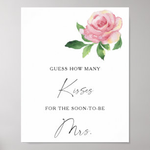Rose - How many kisses bridal shower game Poster