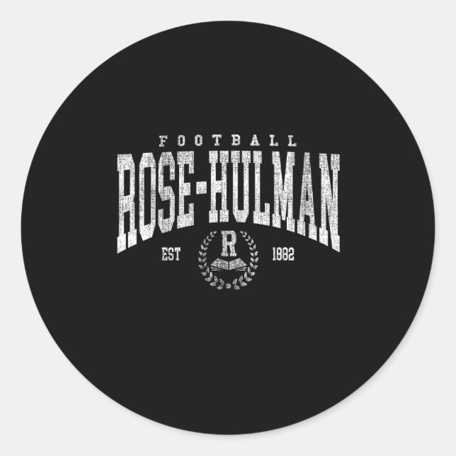 Rose Hulman Institute Of Technology Arch Retro For Classic Round Sticker (Front)