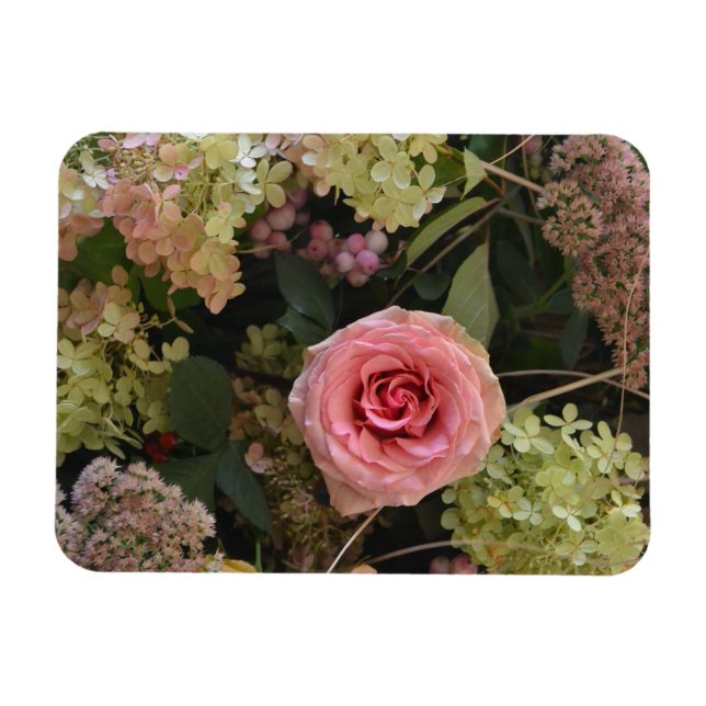 Rose Hydrangea Arrangement Magnet (Horizontal)