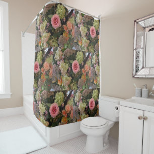 Rose Hydrangea Bouquet Shower Curtain