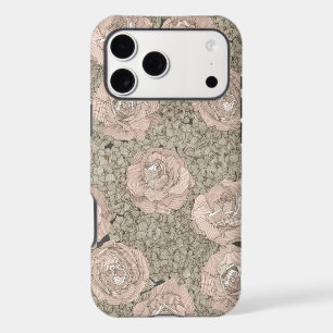 rose hydrangea floral pale peach tea dark