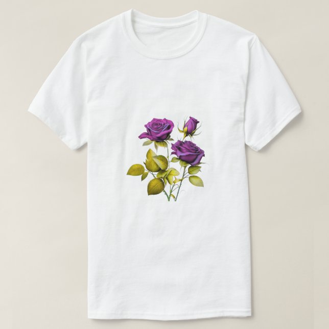  Rose Image -Mystical Elegance Floral Illustration T-Shirt (Design Front)