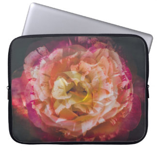 Rose in a double exposure image laptop sleeve