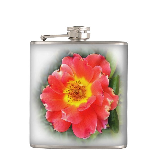 Rose in autumn hip flask (Front)