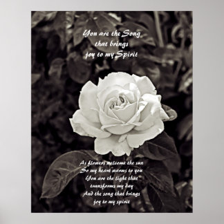 Rose in Black and White Poster