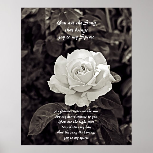Rose in Black and White Poster (Front)