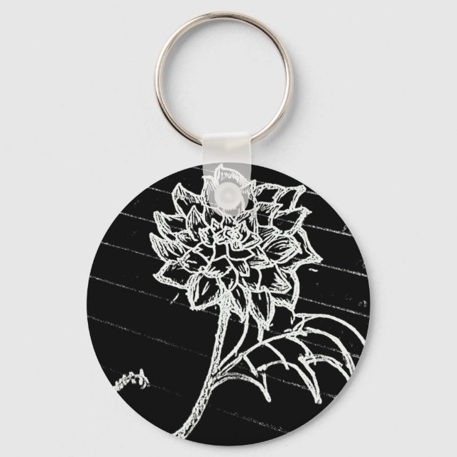 Rose in black key ring (Front)