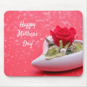 Rose in Heart "Mother's Day " Design Mouse Mat