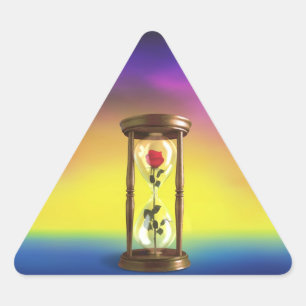 Rose in Hourglass Triangle Sticker