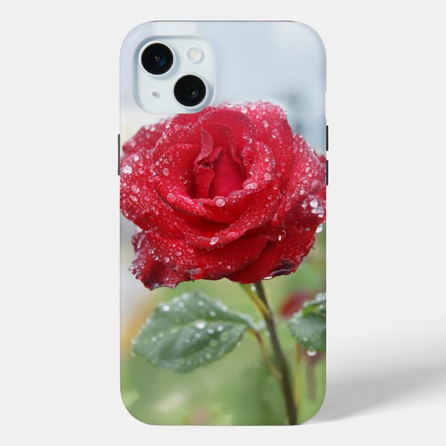Rose in raindrops Case-Mate iPhone case (Back)