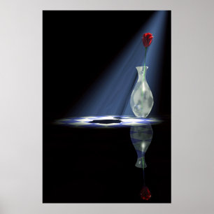 rose in vase 2 poster
