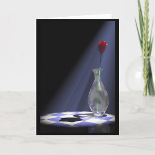 rose in vase card