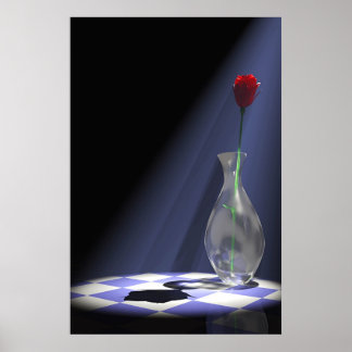rose in vase poster